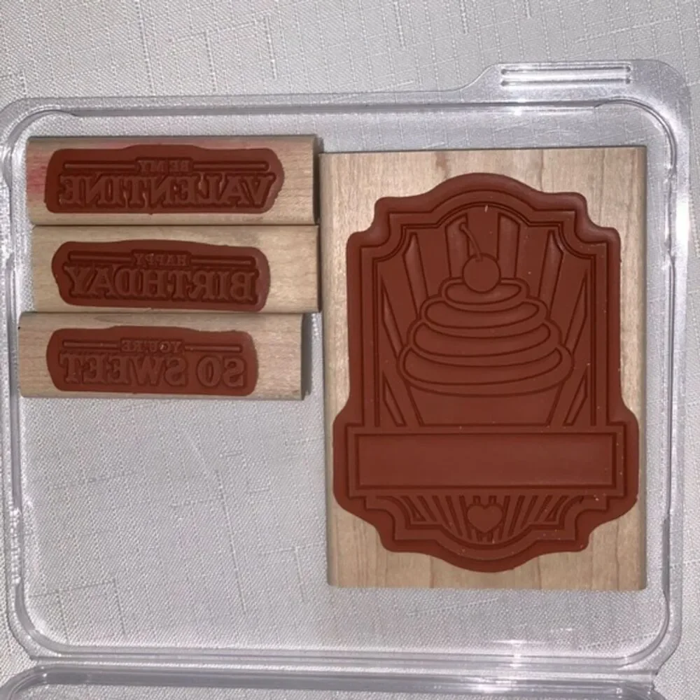 STAMPIN UP! Sweet Cake Stamp Set 4 Happy Birthday Sweet Valentine Scrapbooking